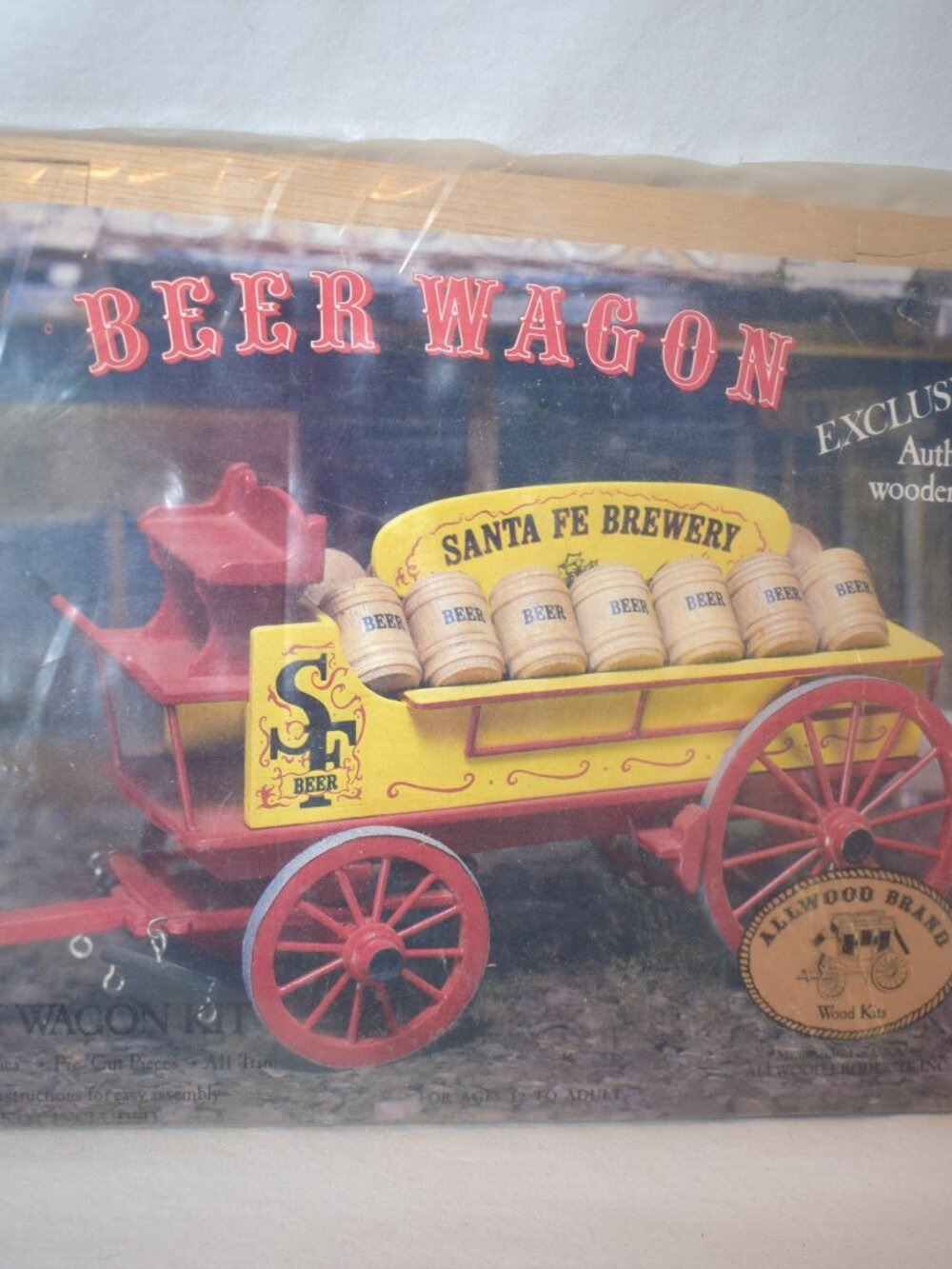Vintage AllWood Brand Wood BeerWagon Replica Pre-Cut 1/16th Scale Model Kit